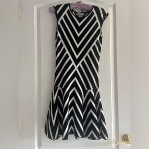 Banana Republic Soft Knit Dress Black and White